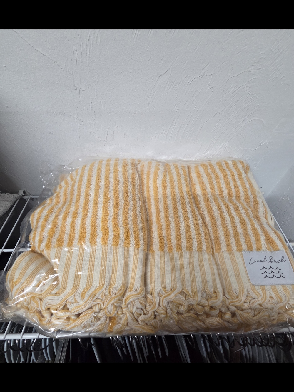 Striped Yellow & Cream Beach Blanket - Local Beach